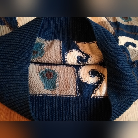 Peruvian Connection 100% pima cotton Sweater L  Handknitted rare design. - Picture 12 of 12